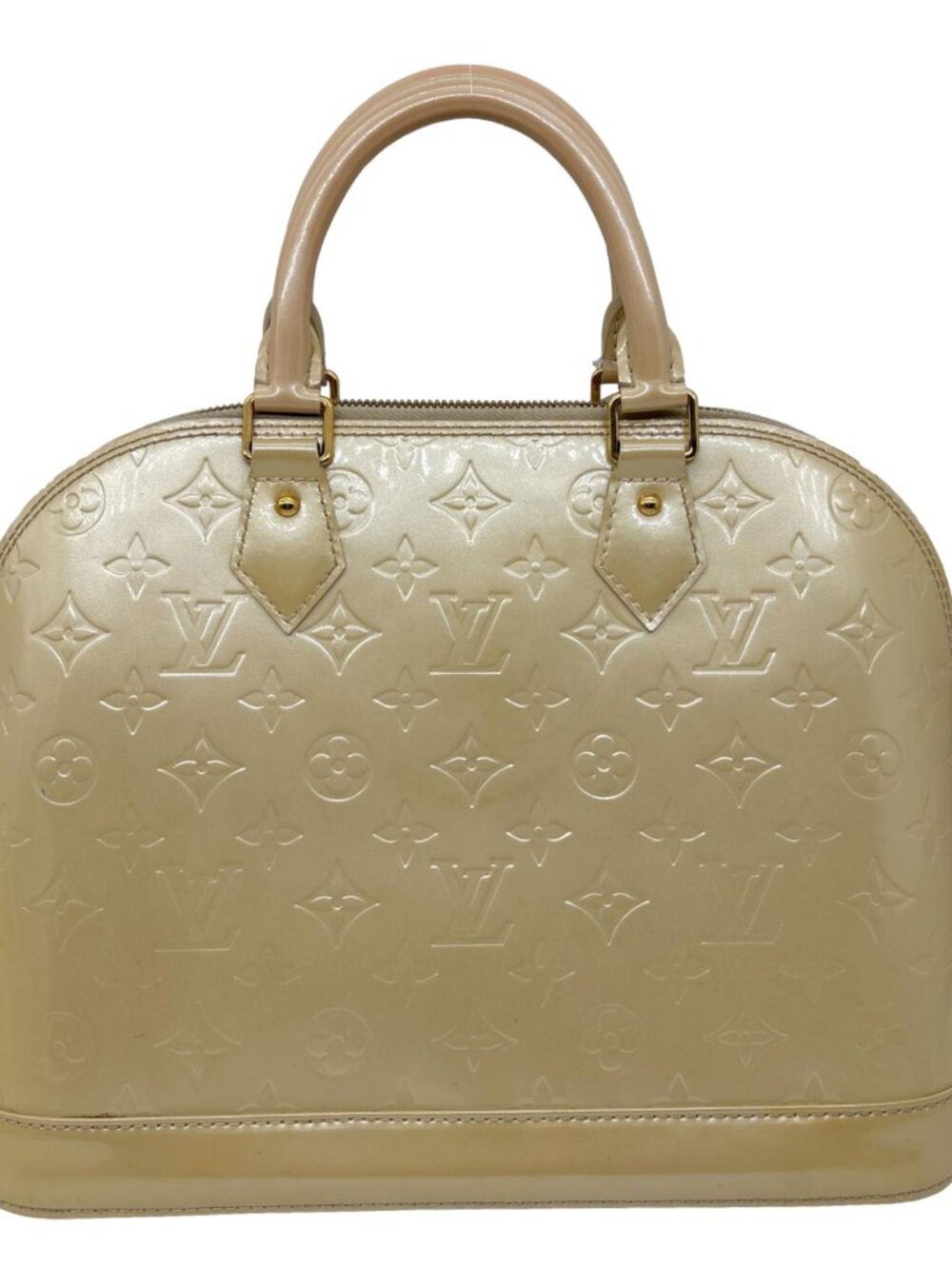 Louis Vuitton  Alma PM Monogram Vernis Satchel Bag Yellow